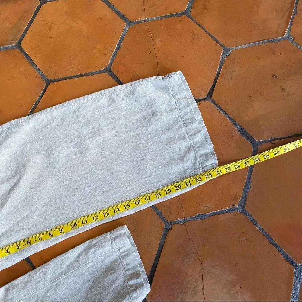 Eileen Fisher Organic Linen Wide Leg Crop Pants Lagenlook Quiet Luxury Boho 10 - Picture 8 of 8